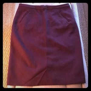Ann Taylor loft burgundy stretch pencil skirt 4